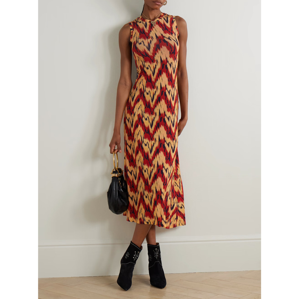 ULLA JOHNSON Orla printed stretch-jersey midi dress Size S
